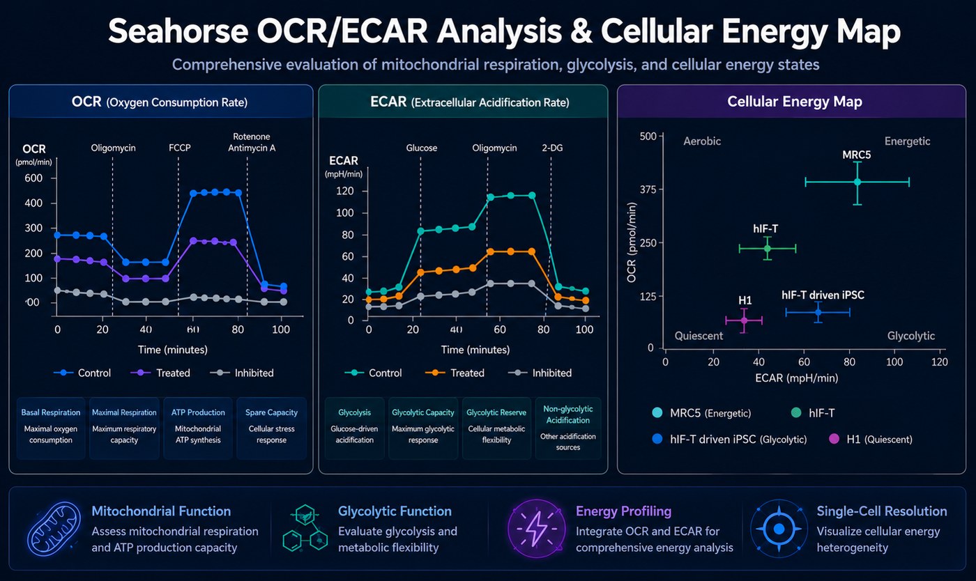Seahorse OCR/ECAR 분석 및 세포 에너지 맵 — 미토콘드리아·해당과정 기능 분석